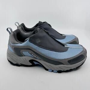 Columbia Trail Slip On Shoe Gray/Blue Hiking Outdoor Comfort Grip WMNS 8 Utility